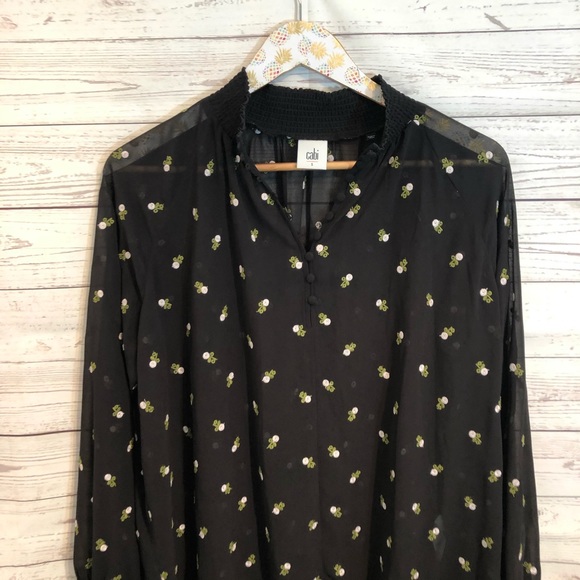CAbi Semi Sheer Floral Blouse top 5338 - Picture 3 of 7